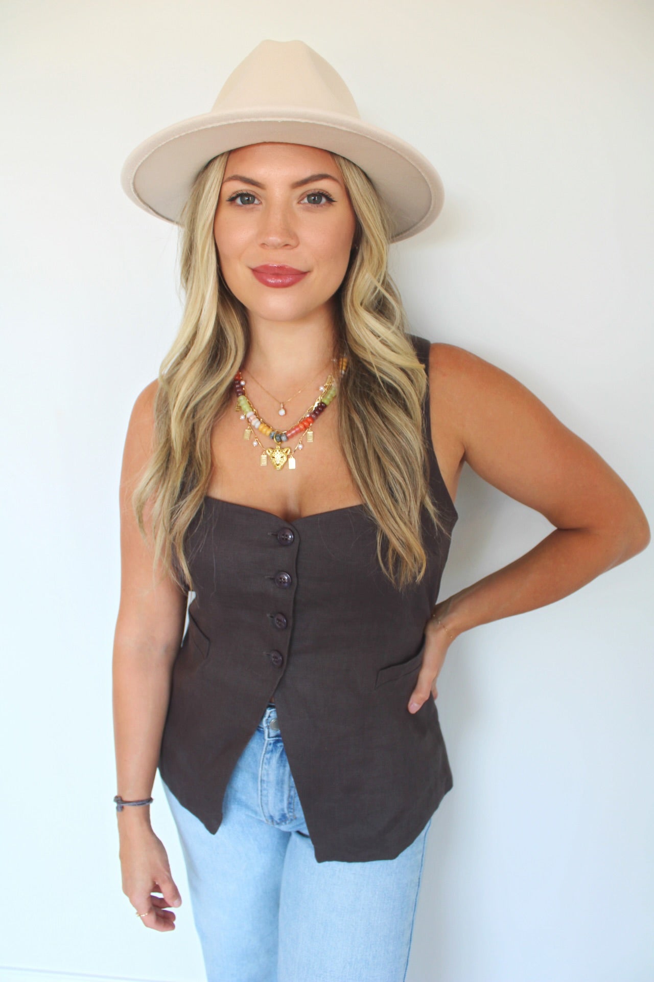 Blair Linen Vest Top