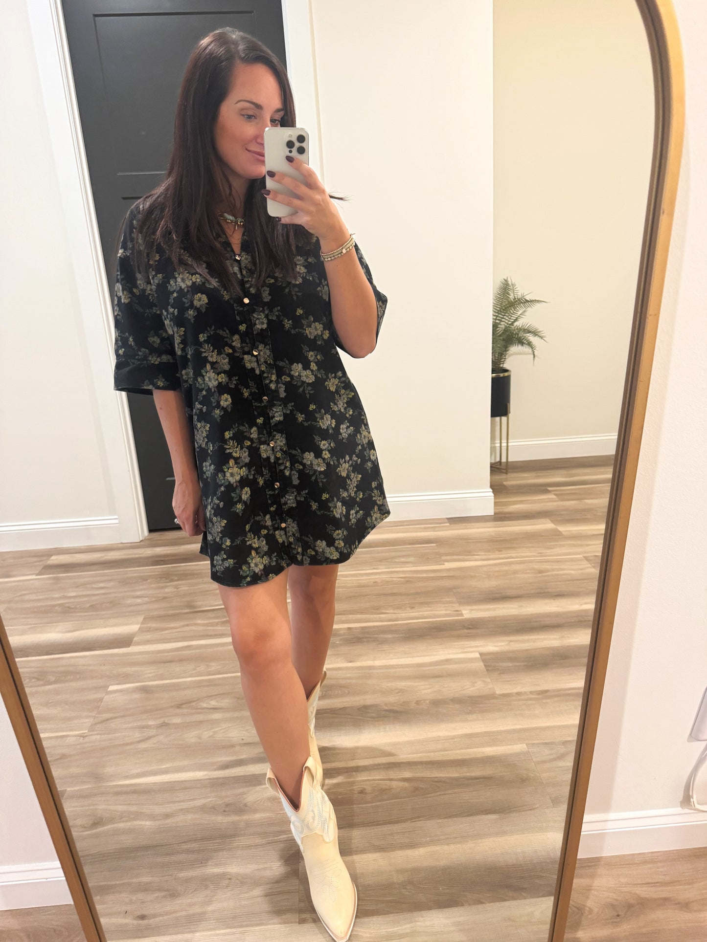 Midnight Meadow Denim Dress