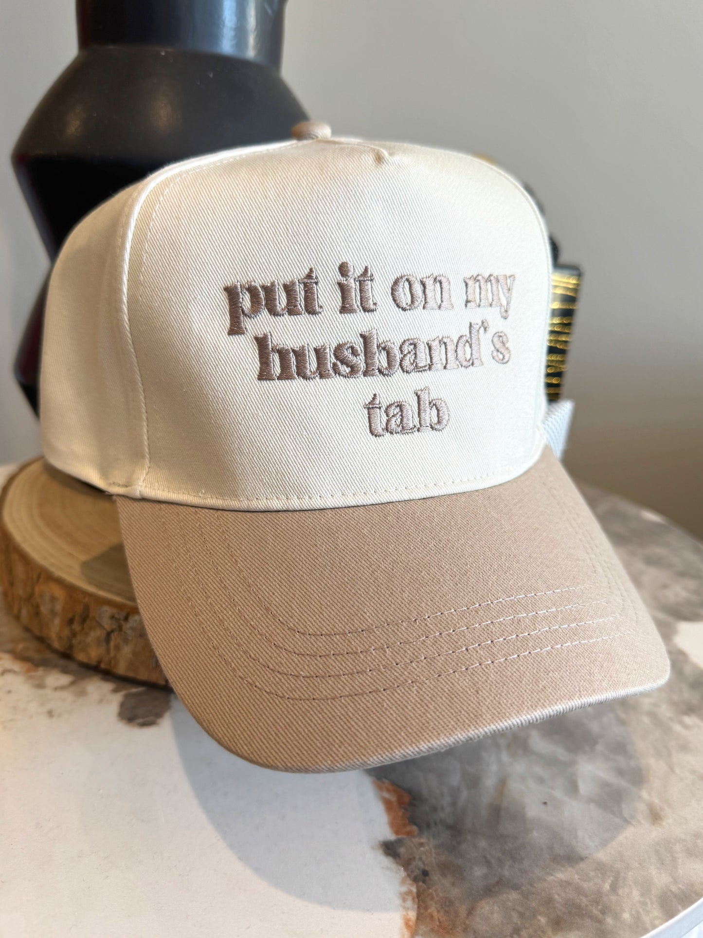 Put It On My Husbands Tab Ball Cap