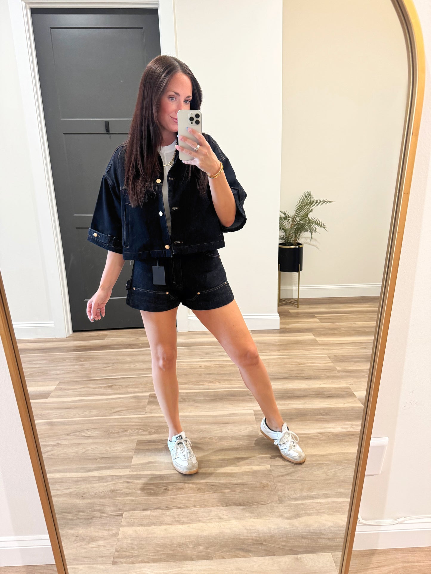 {Habitual} Cape Denim Utility Jacket