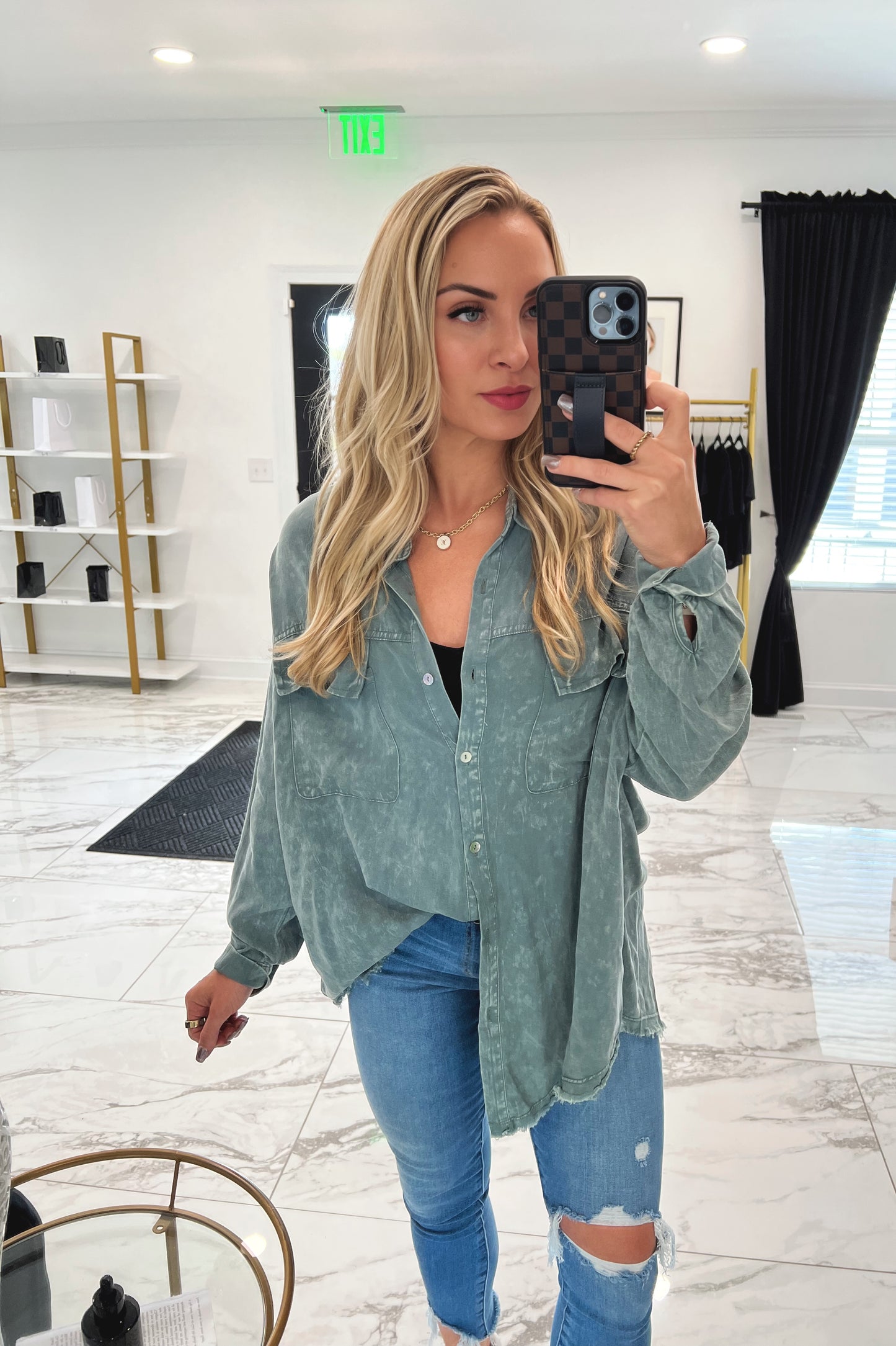 Mineral Wash Button Up