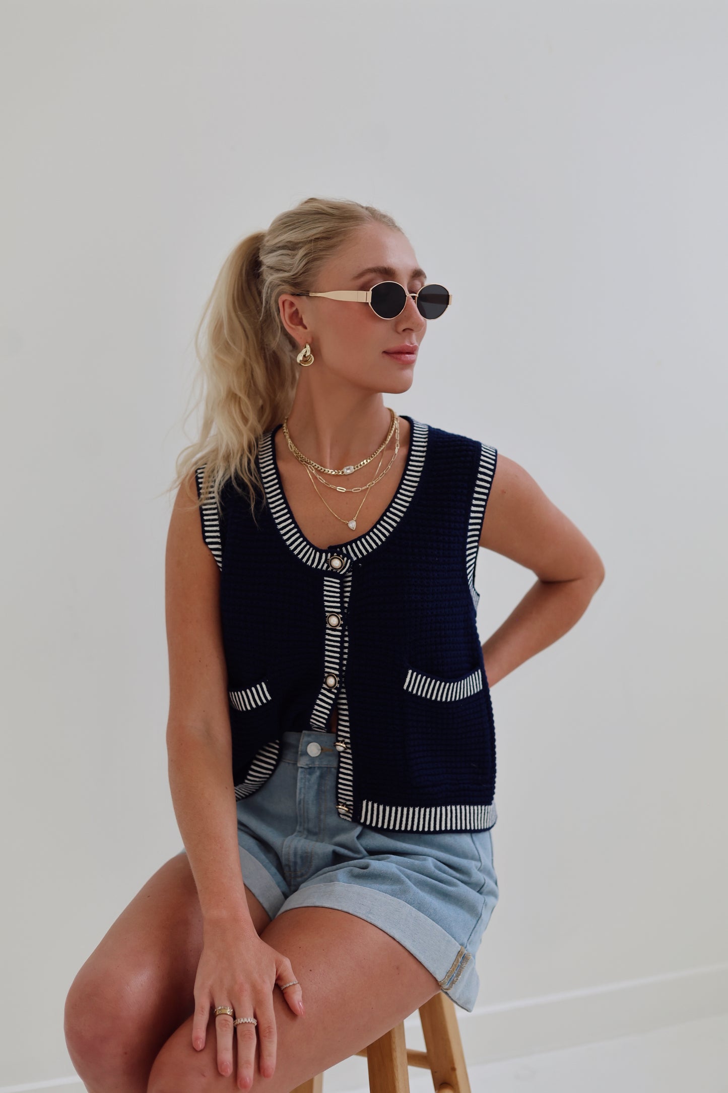 Coastal Chic Knit Vest