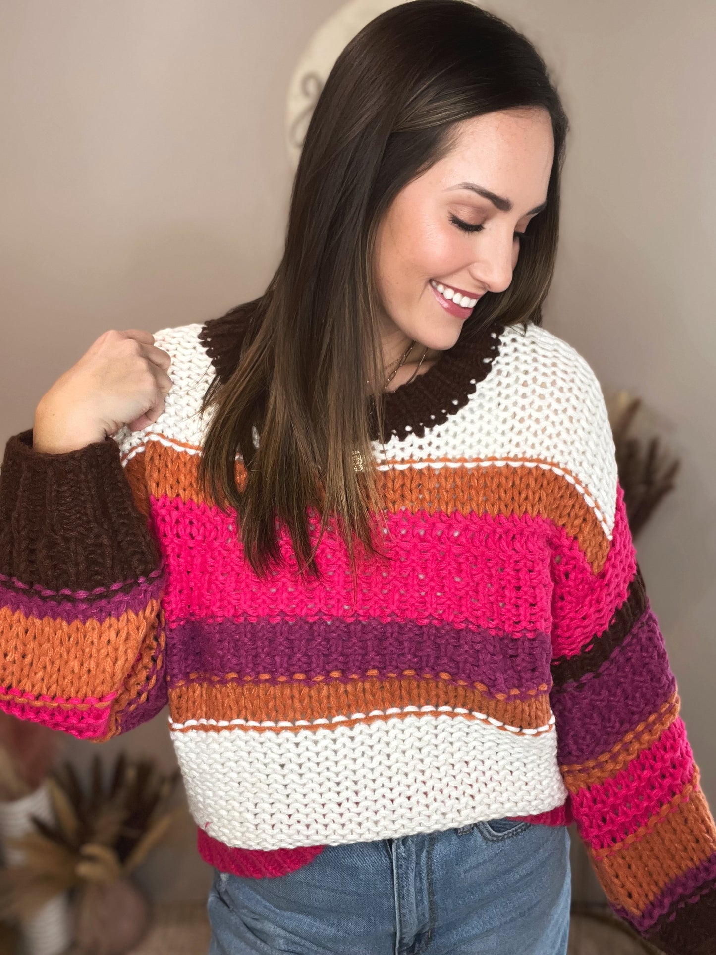 Cozy Up Color Block Knit Sweater