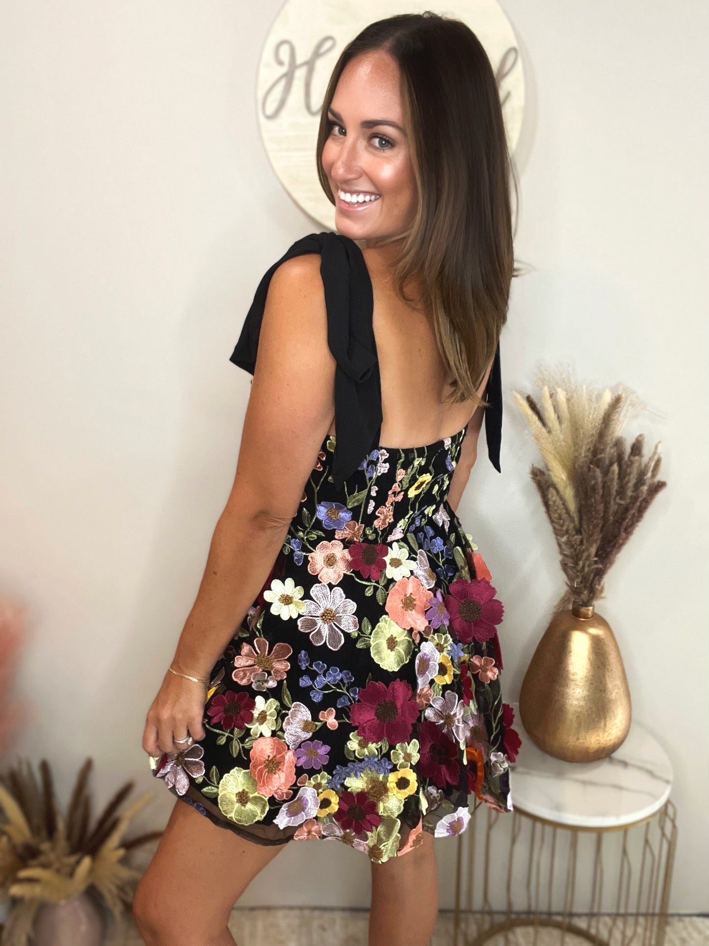 {Buddy Love} Starry Night 3D Floral Print Dress