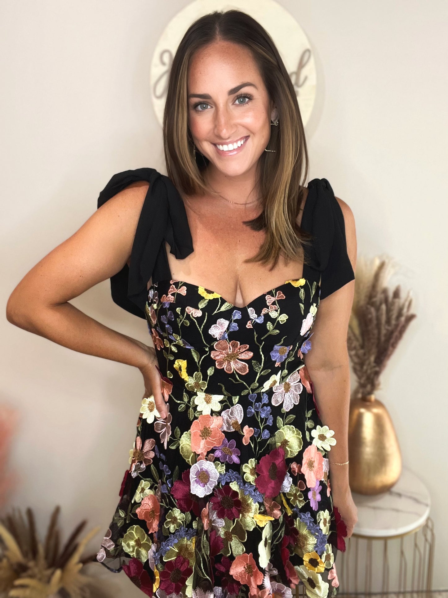 {Buddy Love} Starry Night 3D Floral Print Dress