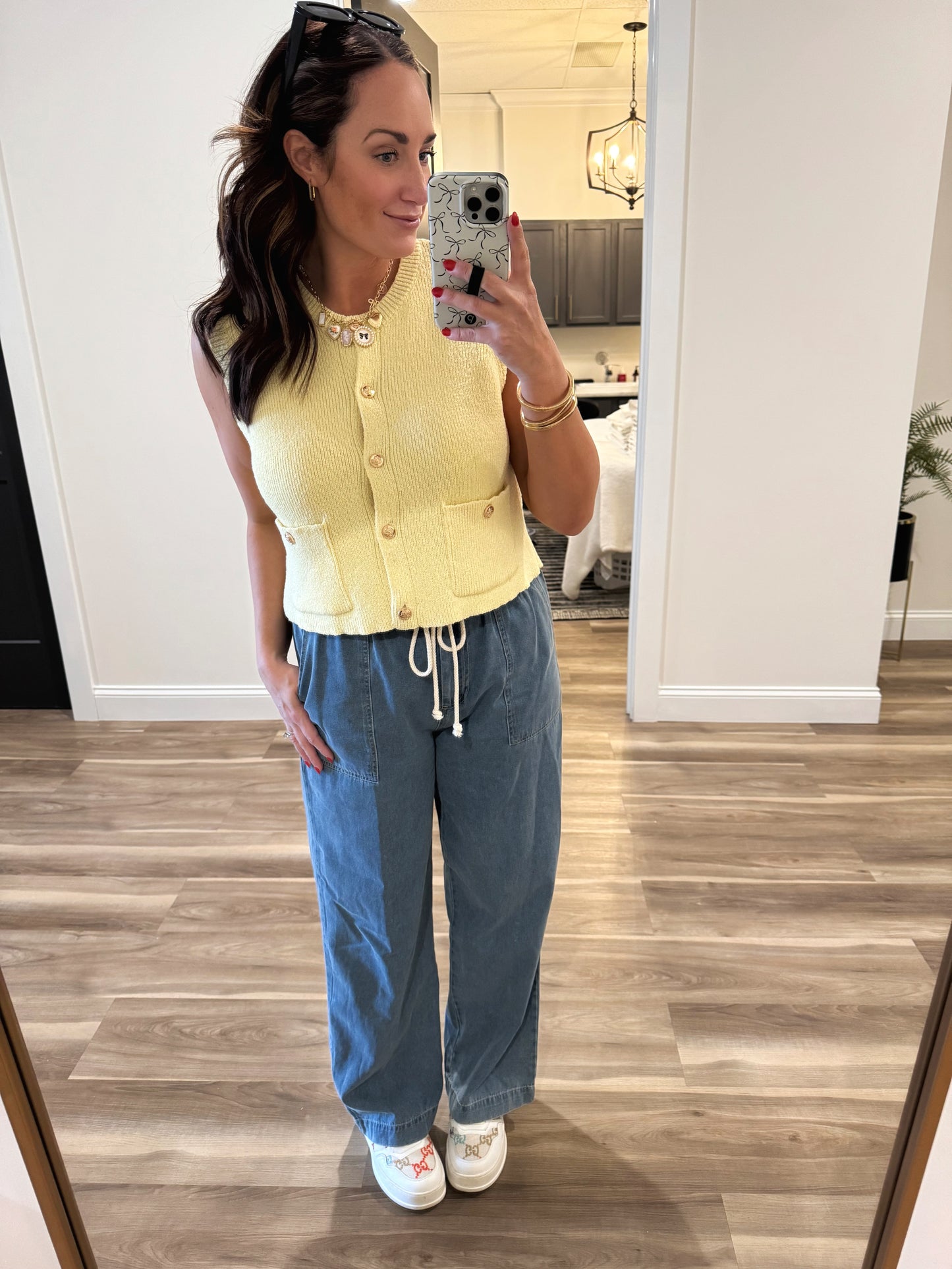 Lemon Cello Button Up Top