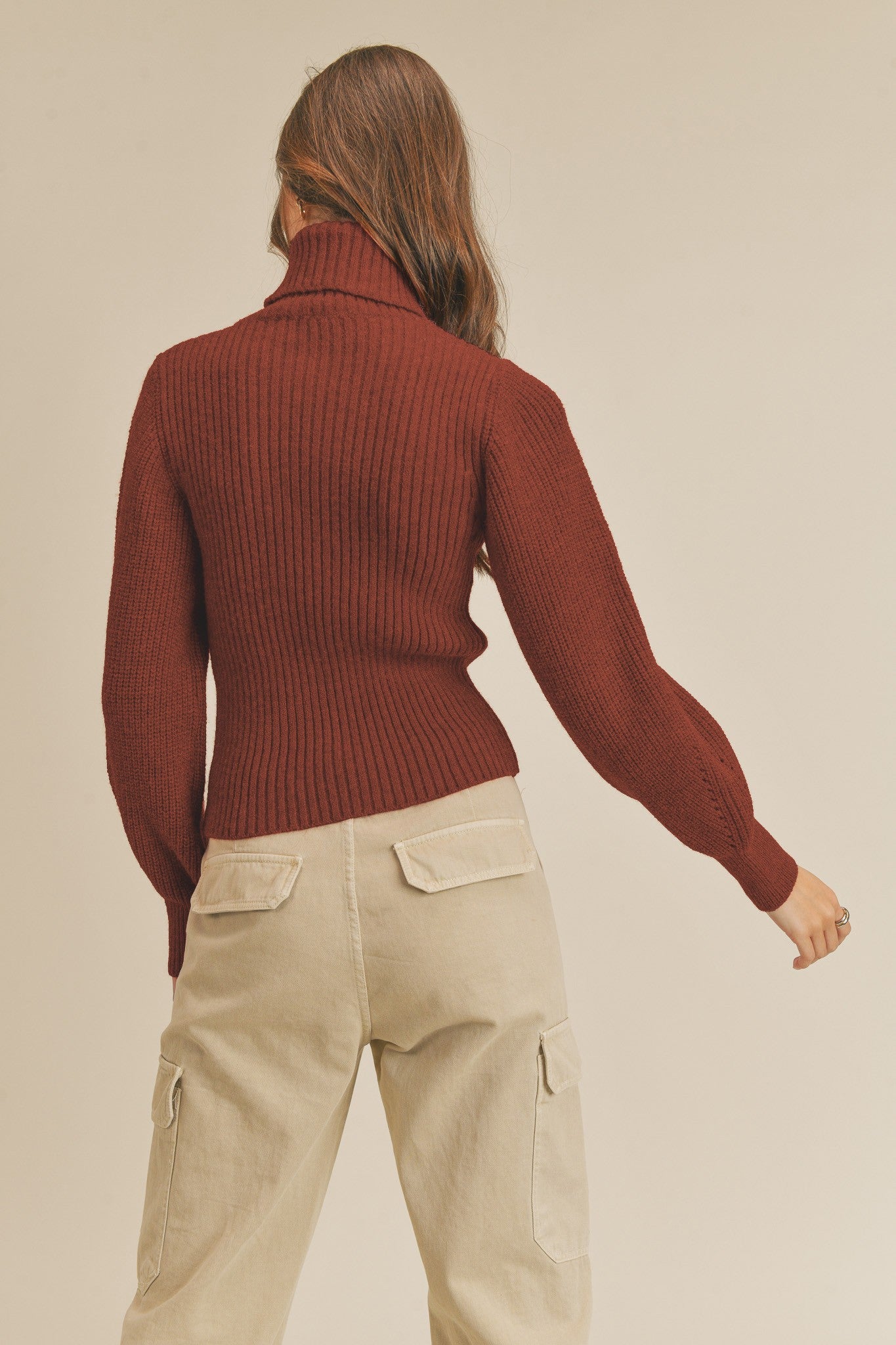 Kaitlin Rust Cutout Sweater