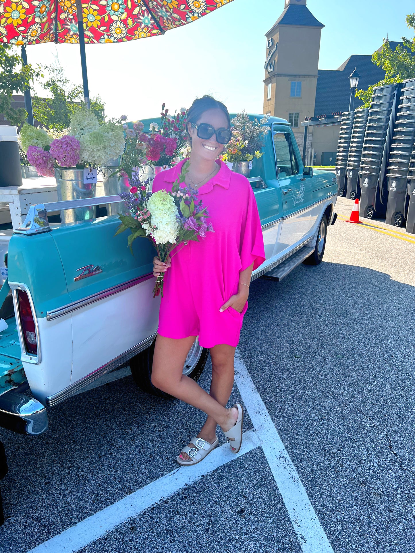 Fuchsia Oversized Romper