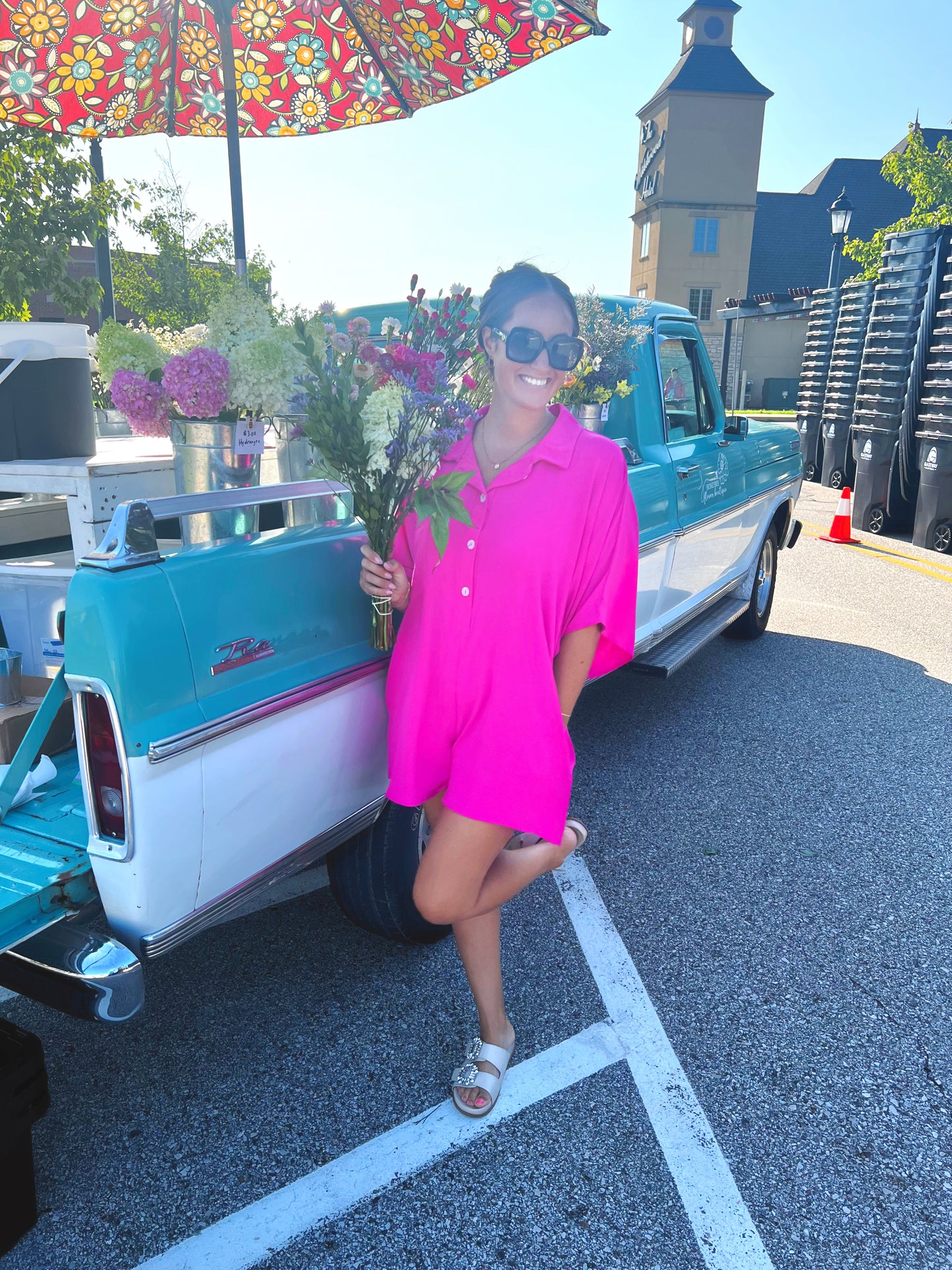 Fuchsia Oversized Romper