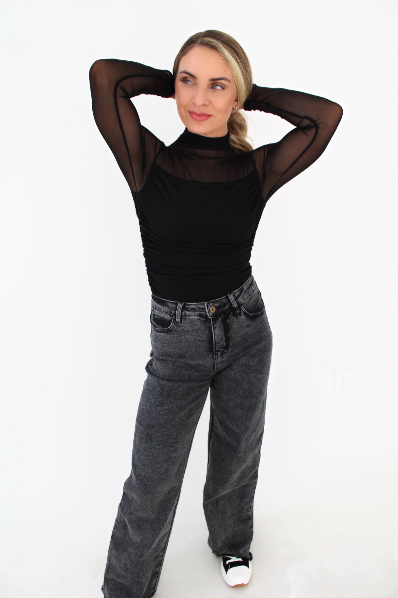Bailey Wide Leg Acid Wash Jeans