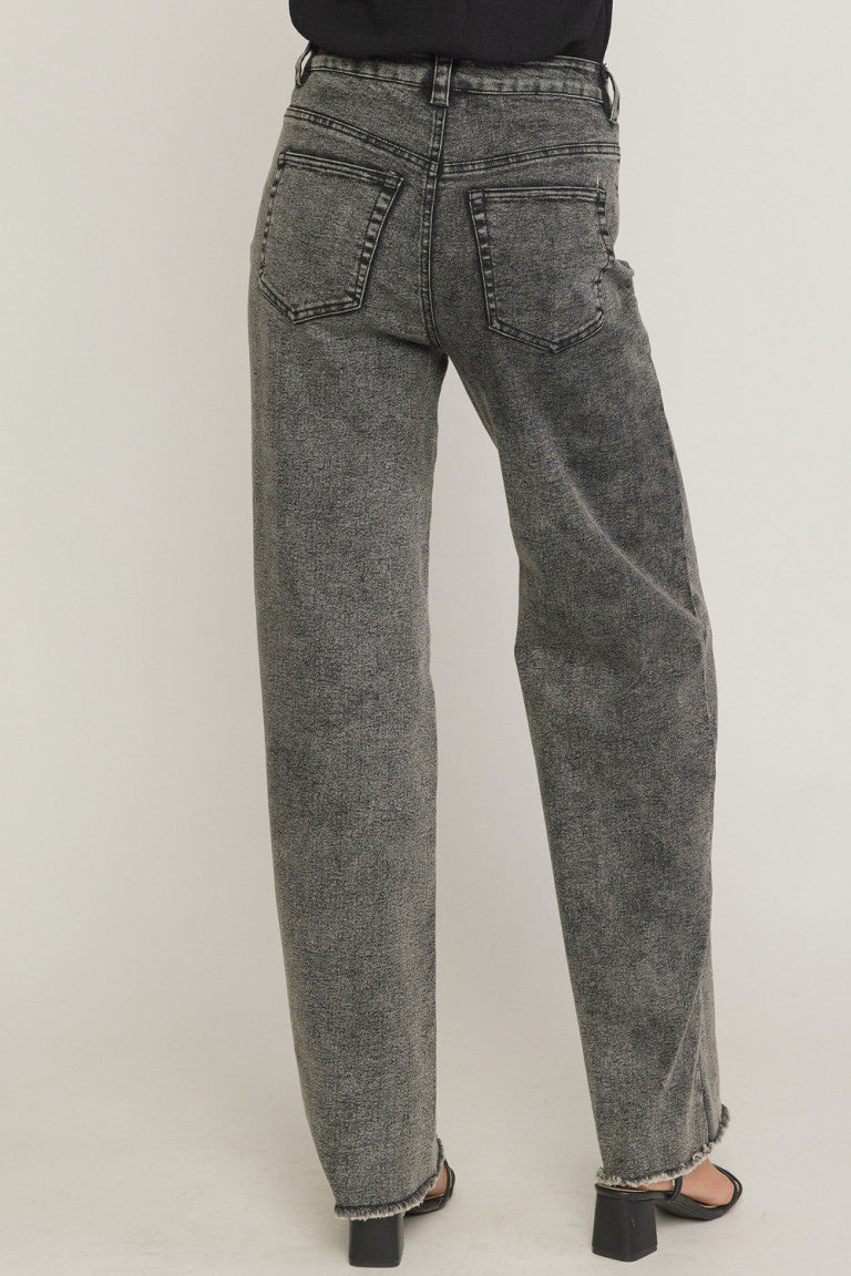 Bailey Wide Leg Acid Wash Jeans