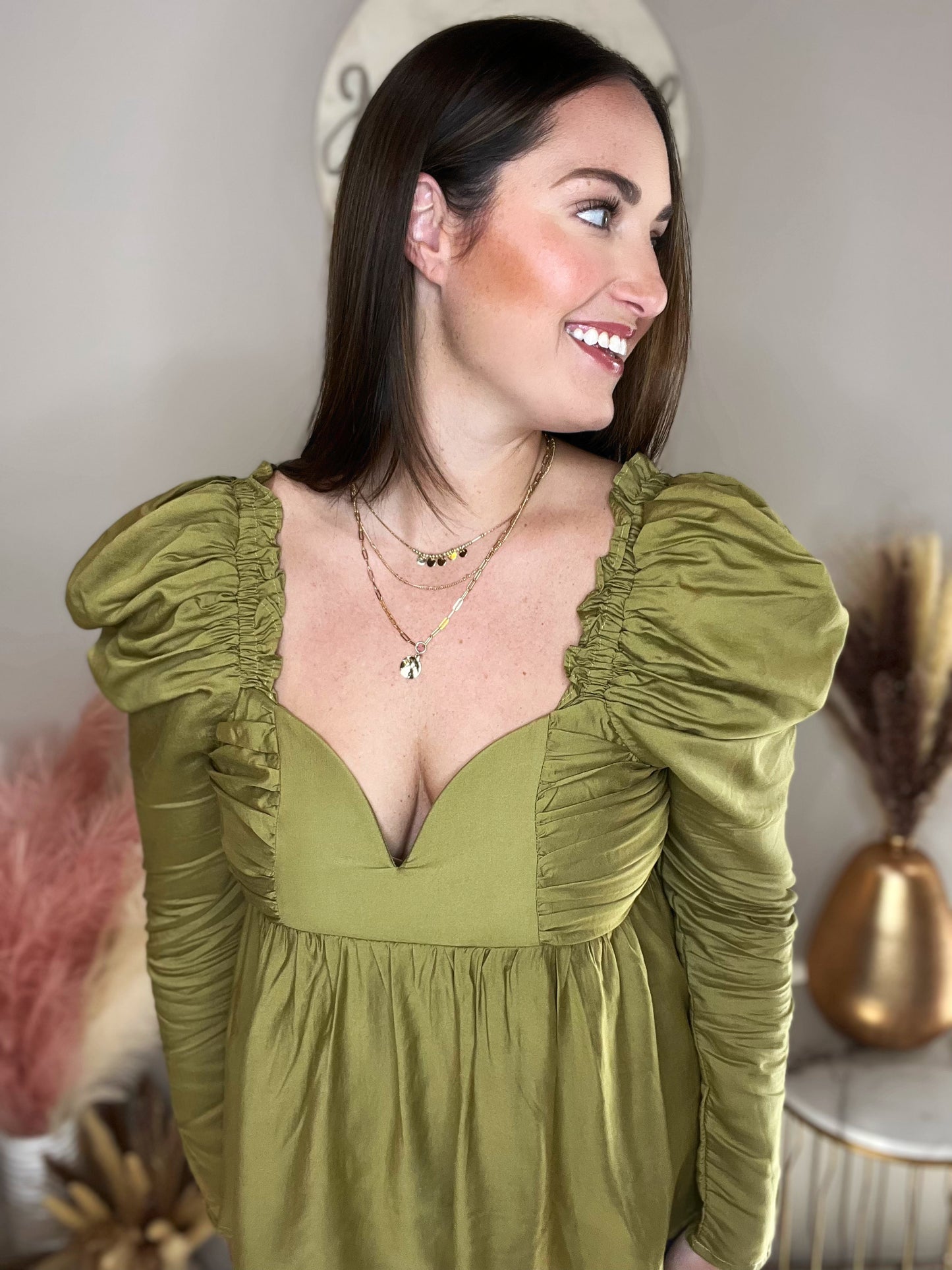 Rise Above Olive Babydoll Top