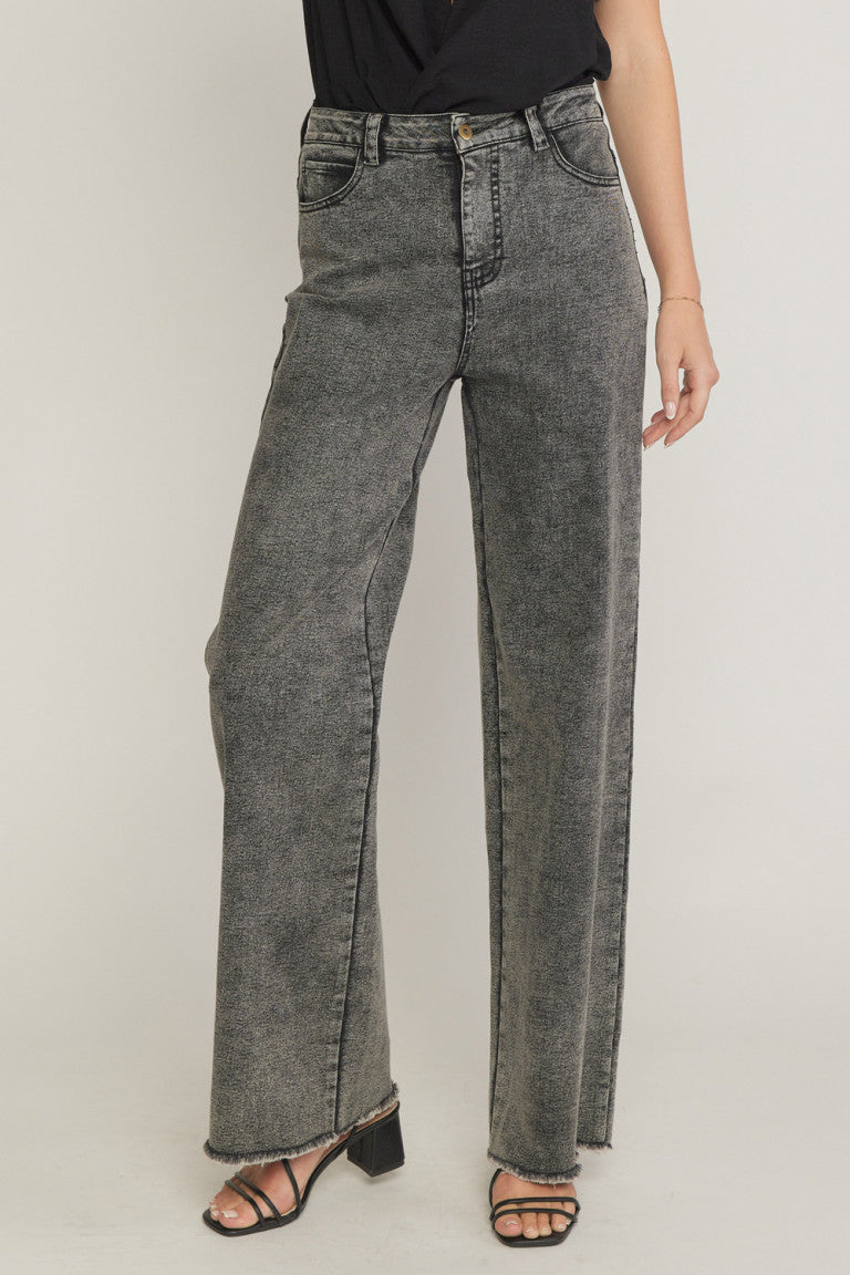 Bailey Wide Leg Acid Wash Jeans