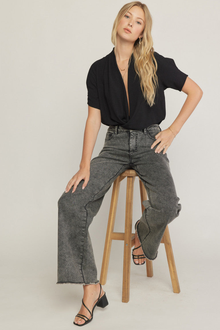 Bailey Wide Leg Acid Wash Jeans
