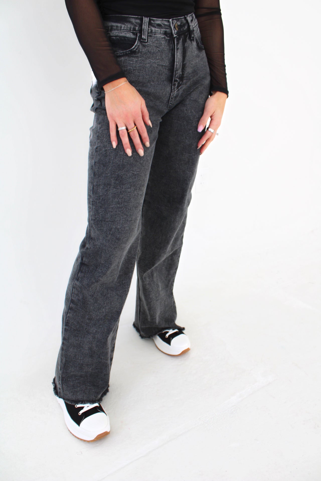 Bailey Wide Leg Acid Wash Jeans