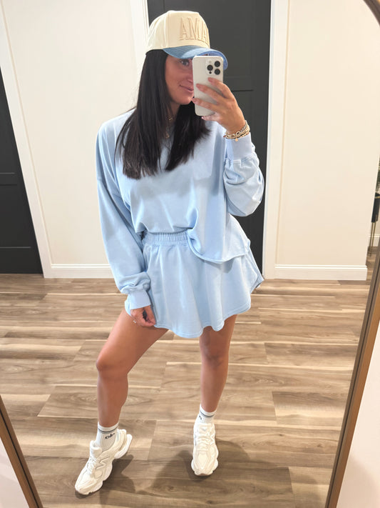 Skylar Powder Blue Long Sleeve Top