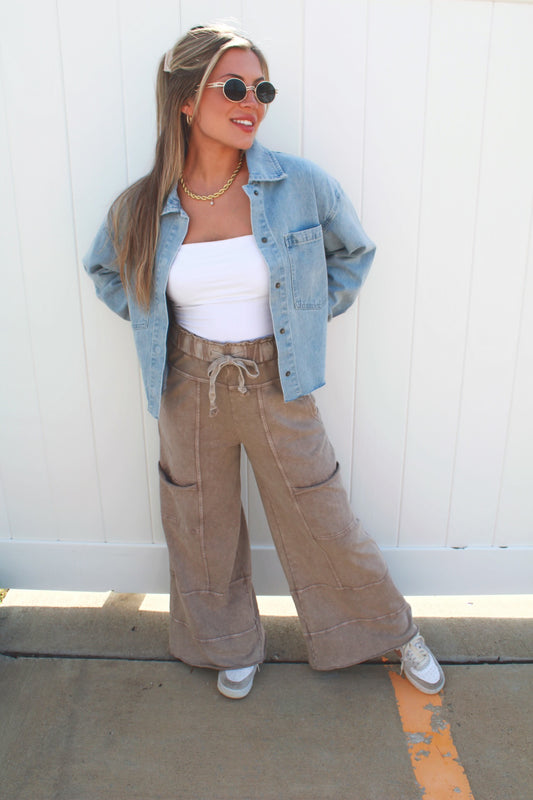 Mineral Wash Terry Knit Pants