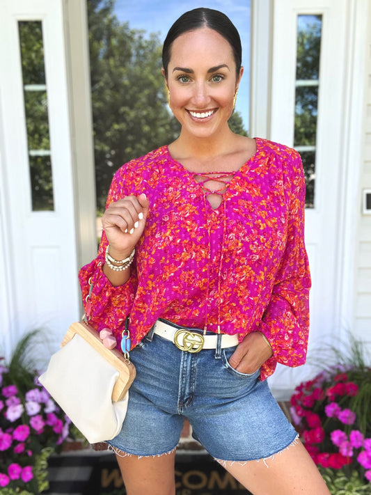 Lushly Blooming Long Sleeve Blouse