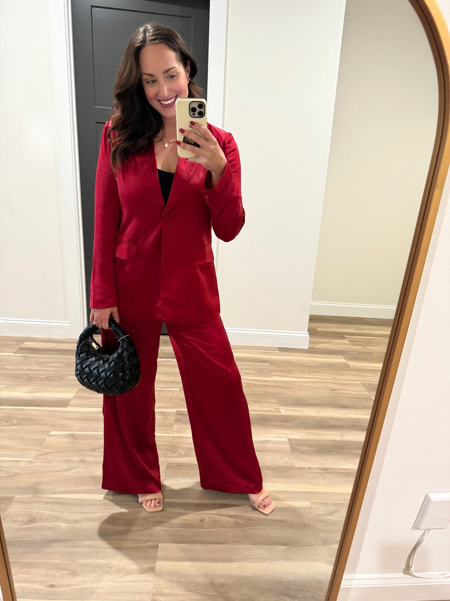 Crimson Luxe Satin Pants