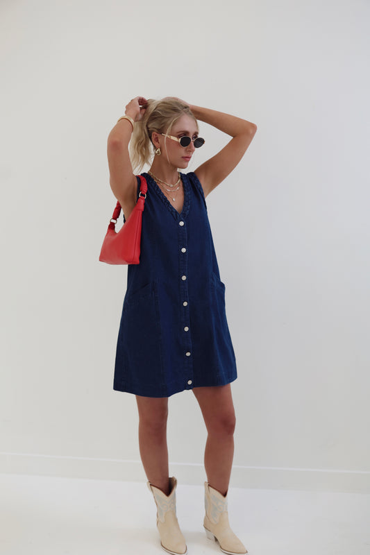 Summer Nights Braided Denim Dress