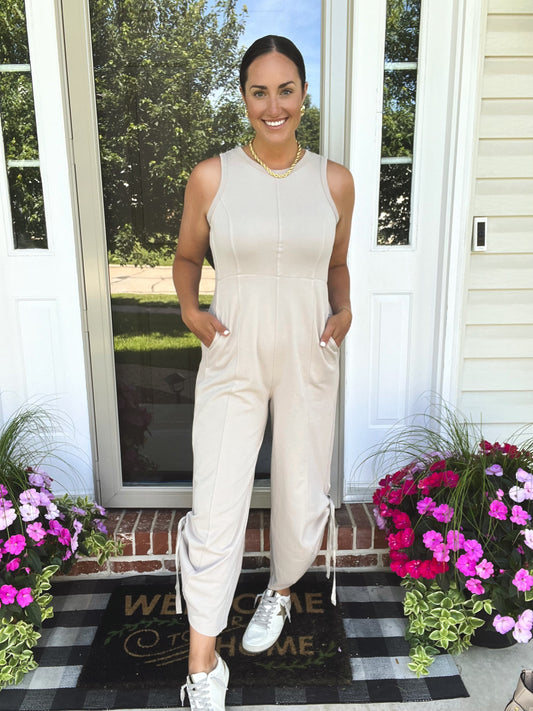 Thank Me Later Ruched Jumpsuit