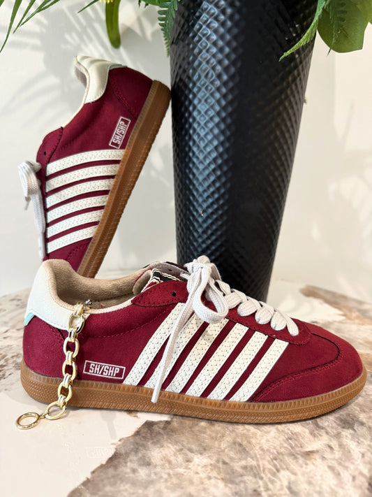Shu Shop Stevie Wine Suede Sneaker
