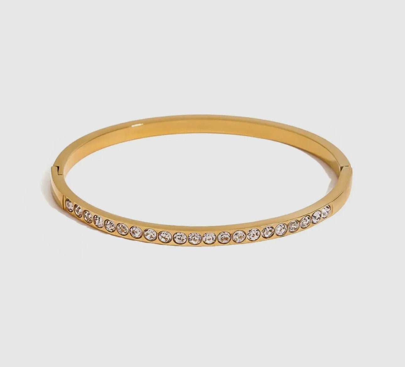 Cubic Zarconia Gold Bangle Waterproof Bracelet