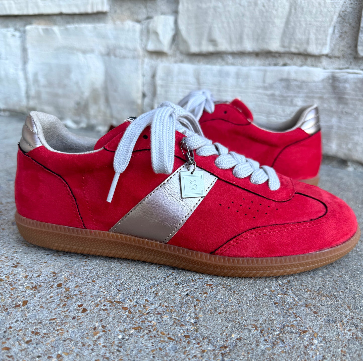 {Shu Shop} Sydney Red Suede Sneakers