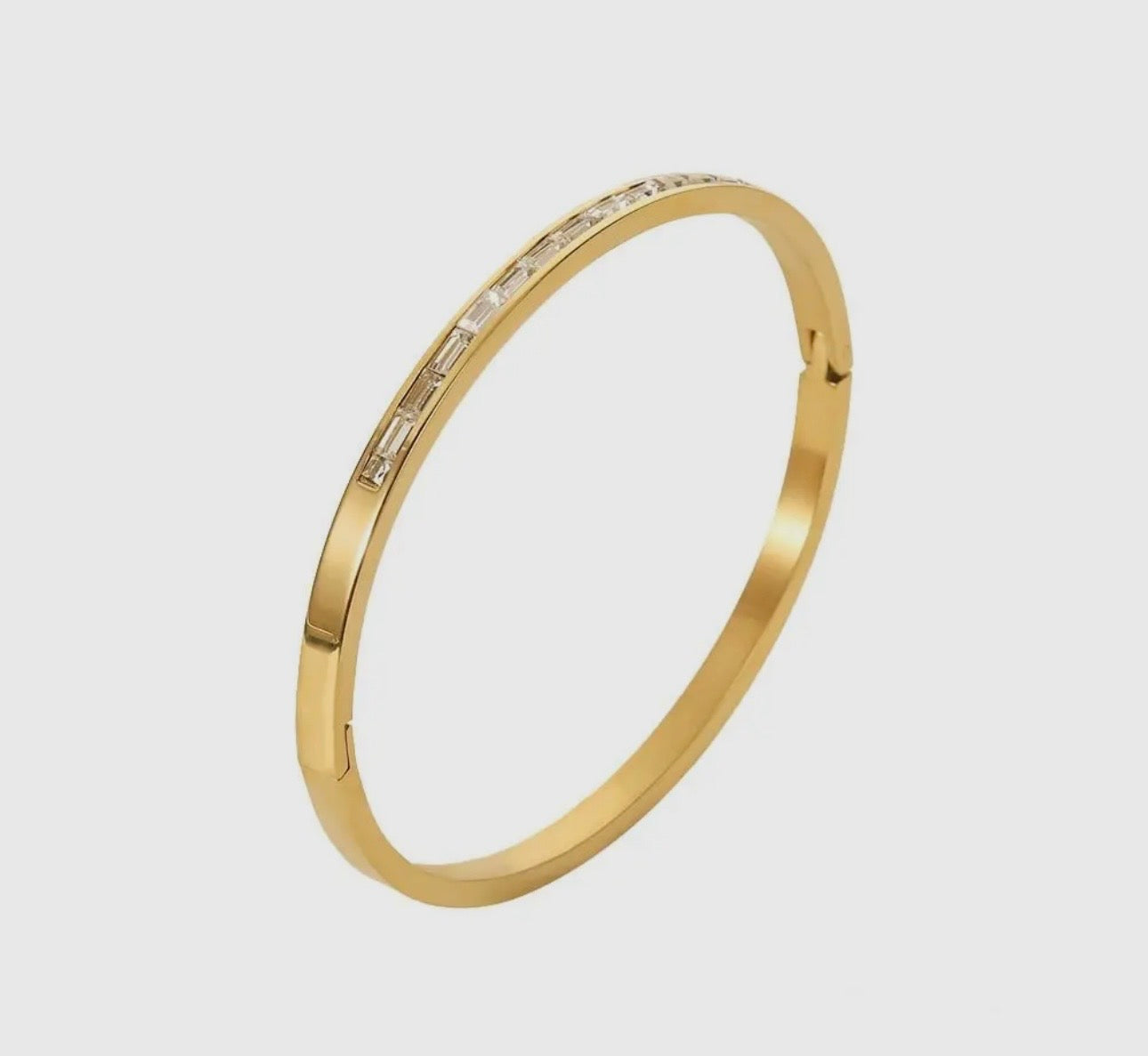 Cubic Zarconia Gold Bangle Waterproof Bracelet