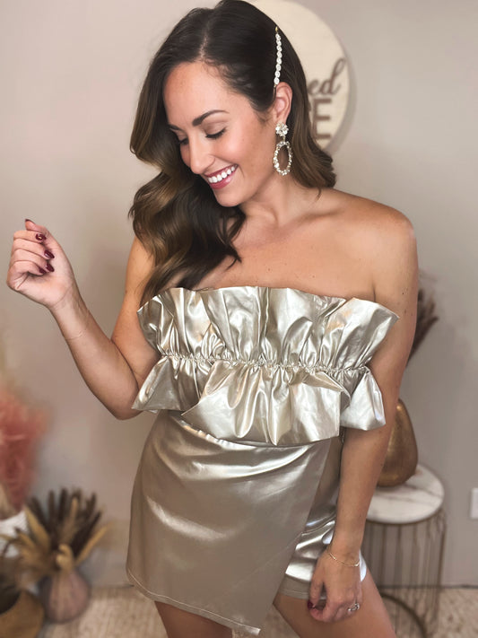 In My Christmas Era Champagne Romper