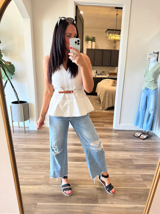 Sutton Cinches Peplum Top