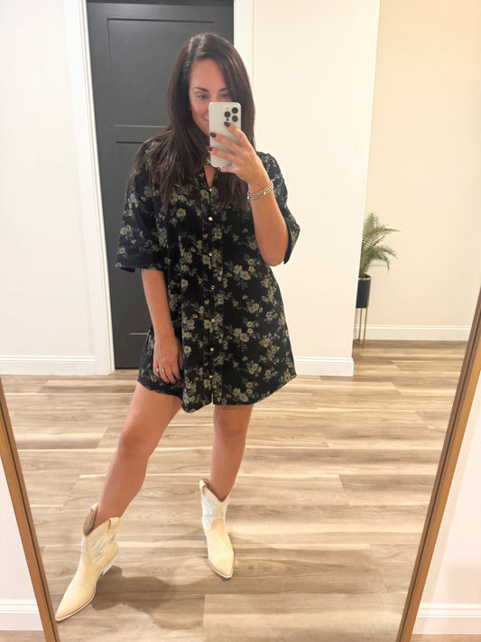 Midnight Meadow Denim Dress