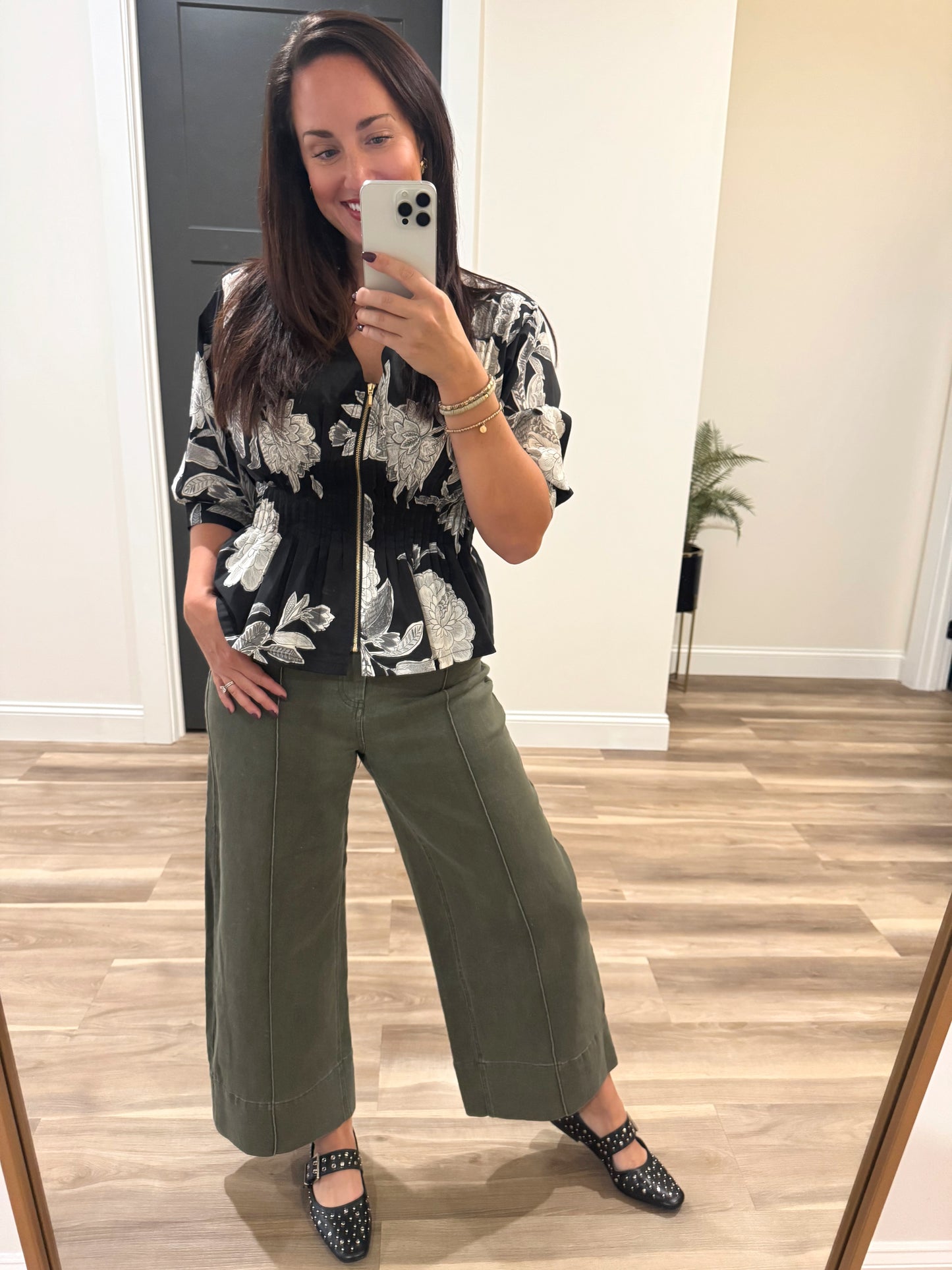 Noir Bloom Peplum Top