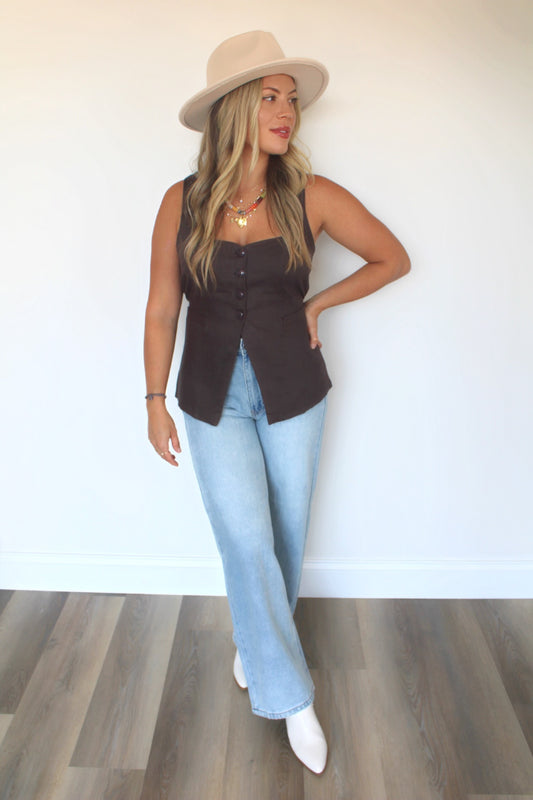 Blair Linen Vest Top
