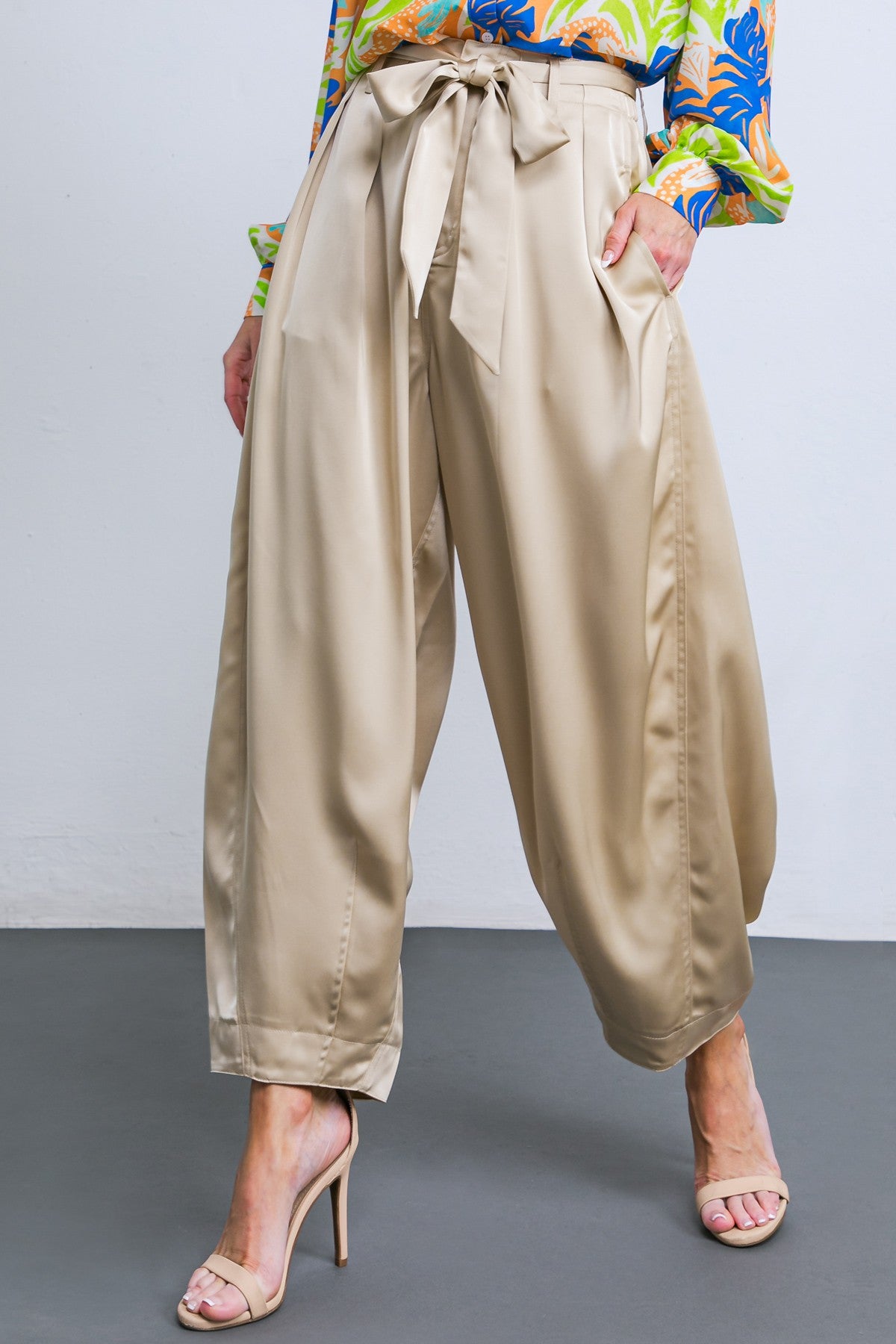 Uptown Champagne Silk Pant