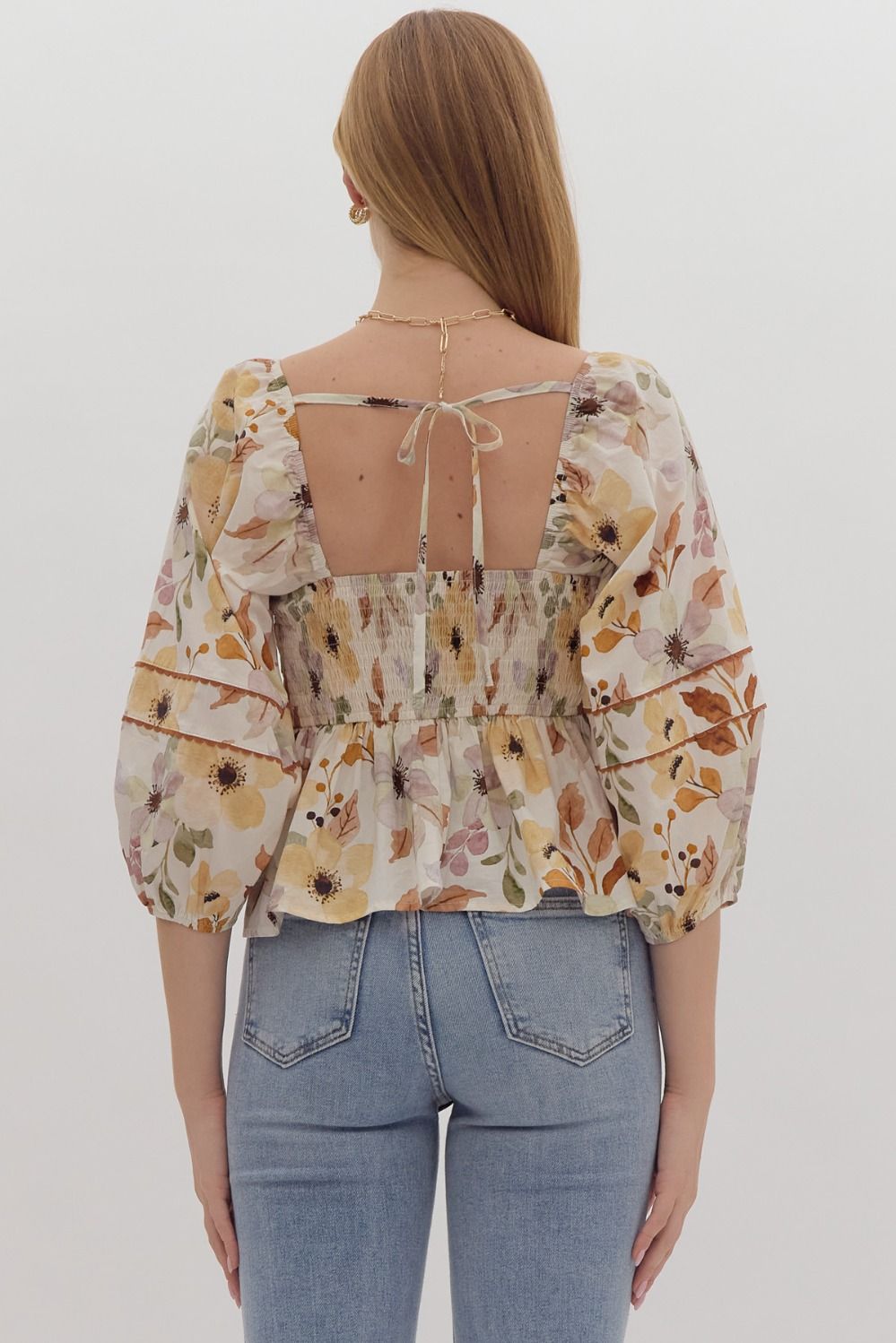 Autumn Blooms Peplum Top