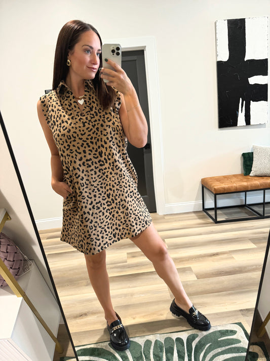 Savannah Chic Leopard Shift Dress