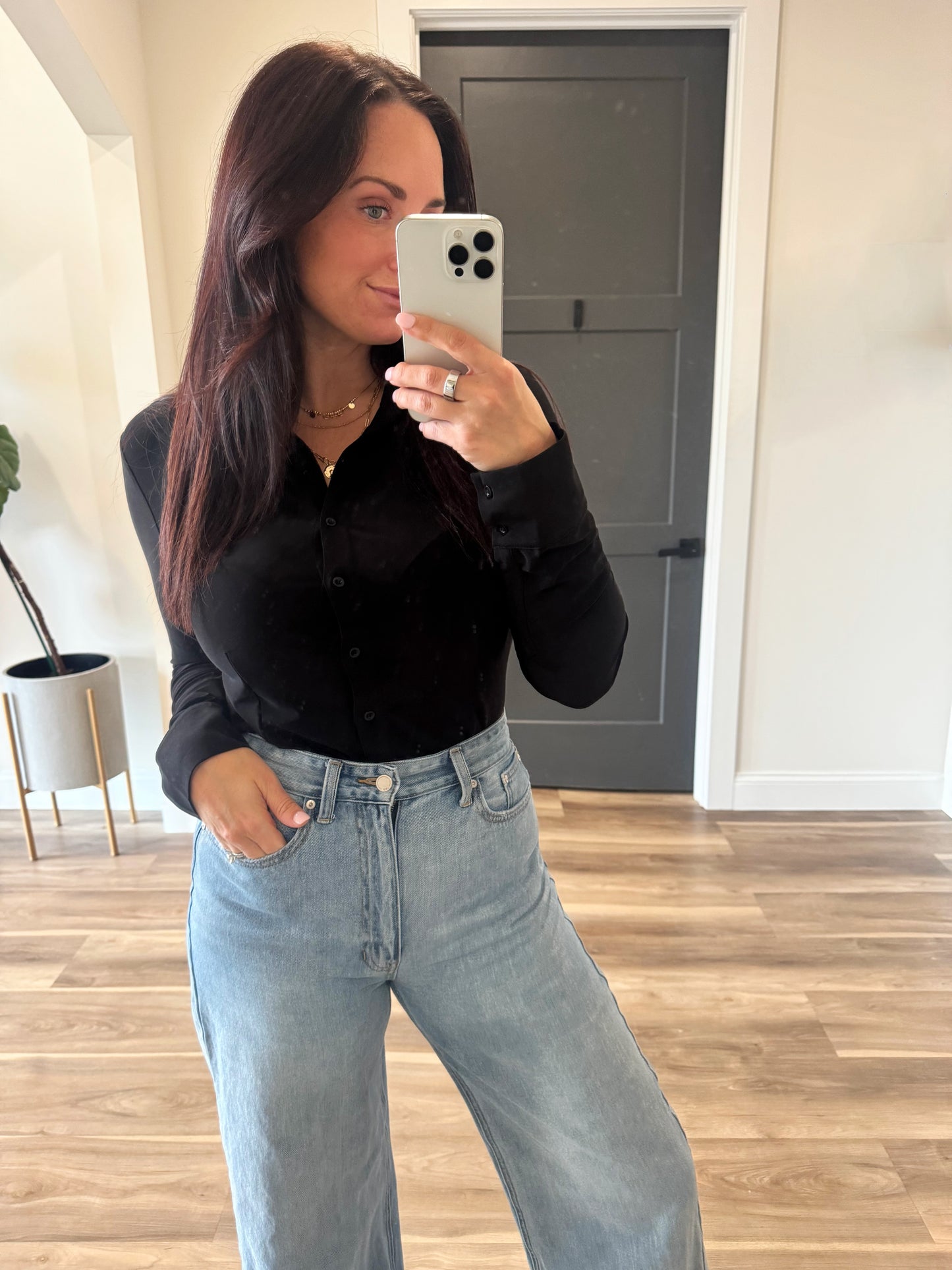 Midnight Muse Button Up Bodysuit