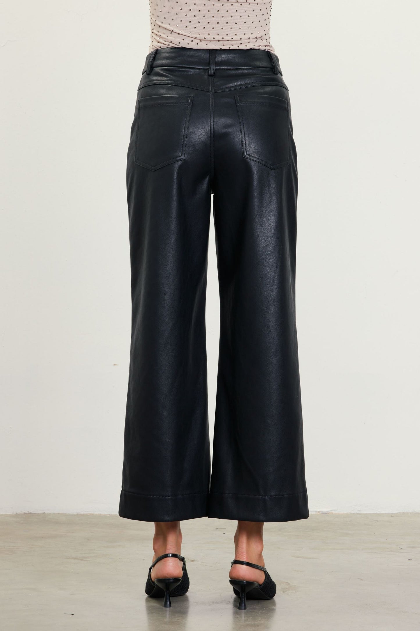 Noir High Waisted Faux Leather Pants