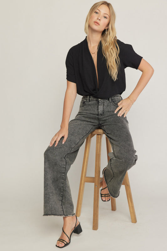 Bailey Wide Leg Acid Wash Jeans